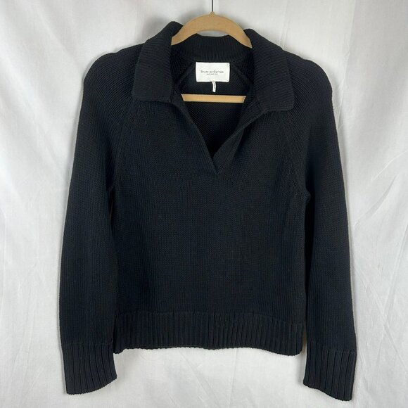 State of Cotton NYC Avery Sweater Women XS Black Minimalist Classic Quiet Luxury - Picture 6 of 10